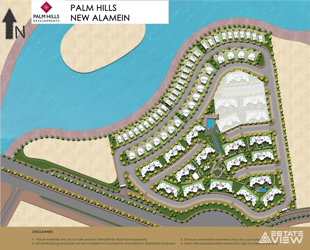 مخطط مشروع بالم هيلز العلمين الجديدة - palm hills new Alamein master plan