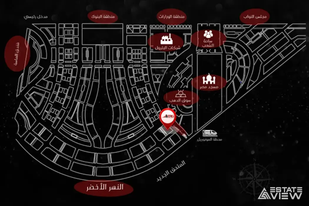 موقع مونوريل تاور مول العاصمة الإدارية- monorail tower mall location new capital ERG