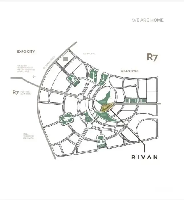 موقع كمبوند ريفان العاصمة الإدارية الجديدة- Rivan compound new capital R7 location Altameer Arabian