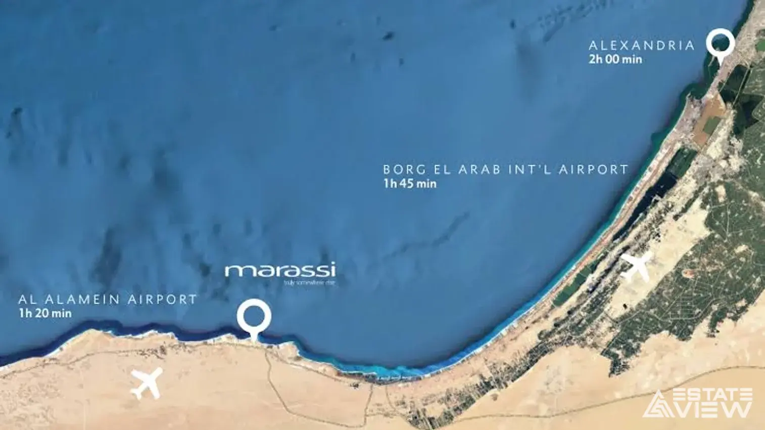 موقع قرية مراسي سيدي عبدالرحمن الساحل الشمالي شركة إعمار - marassi Sidi Abdel Rahman north coast by emaar location